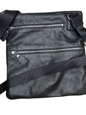 Margot Black Leather Crossbody Bag Multi Pockets